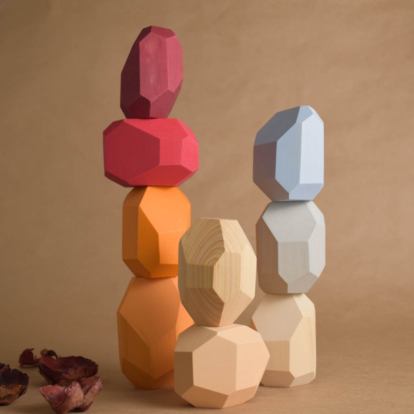Tumi Ishi Wood Balancing Stones for Baby Neutral