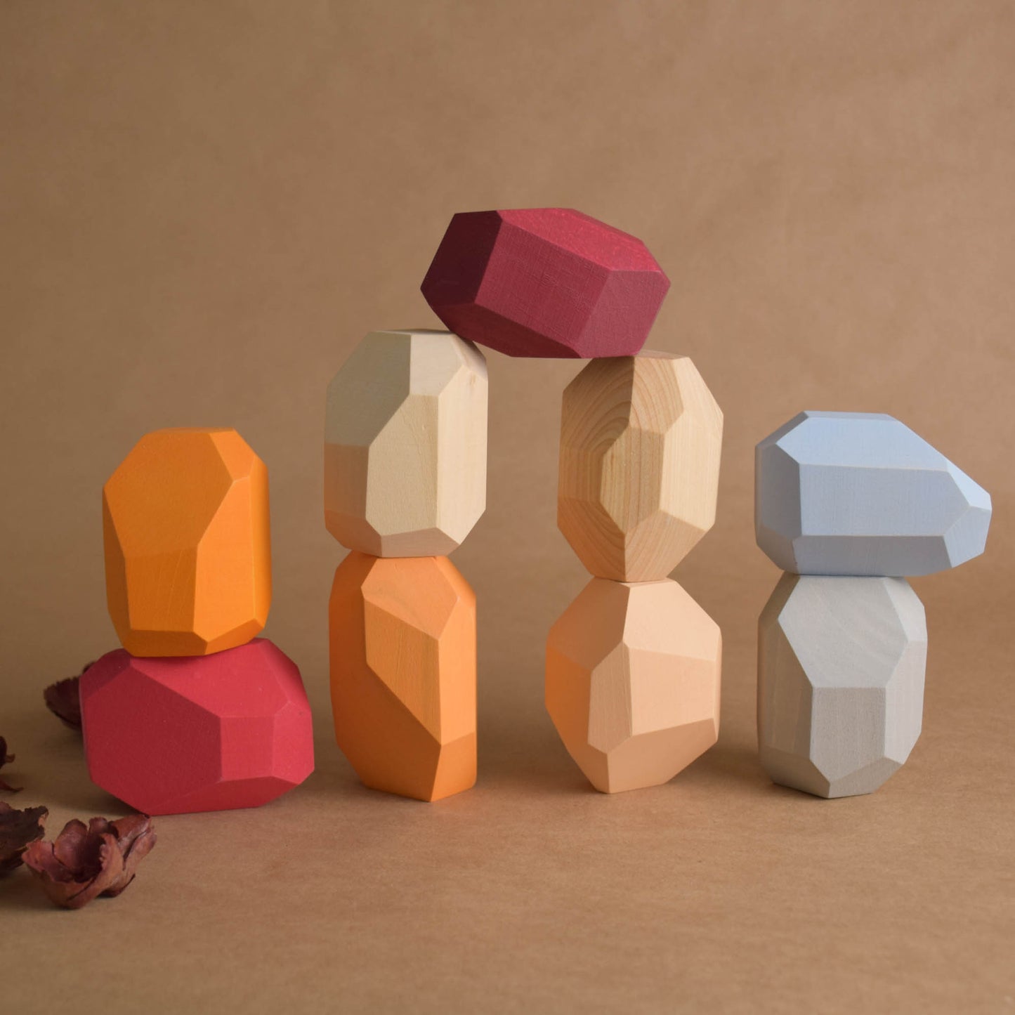 Tumi Ishi Wood Balancing Stones for Baby Neutral