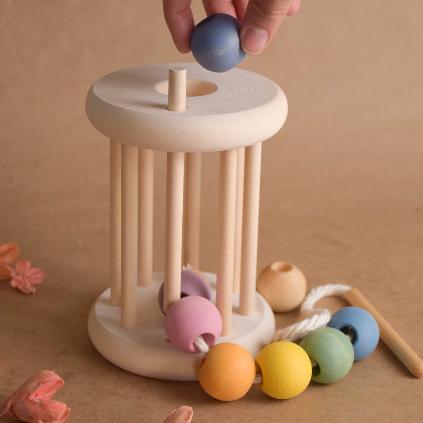 Pastel Rolling Ball Cylinder with Lacing