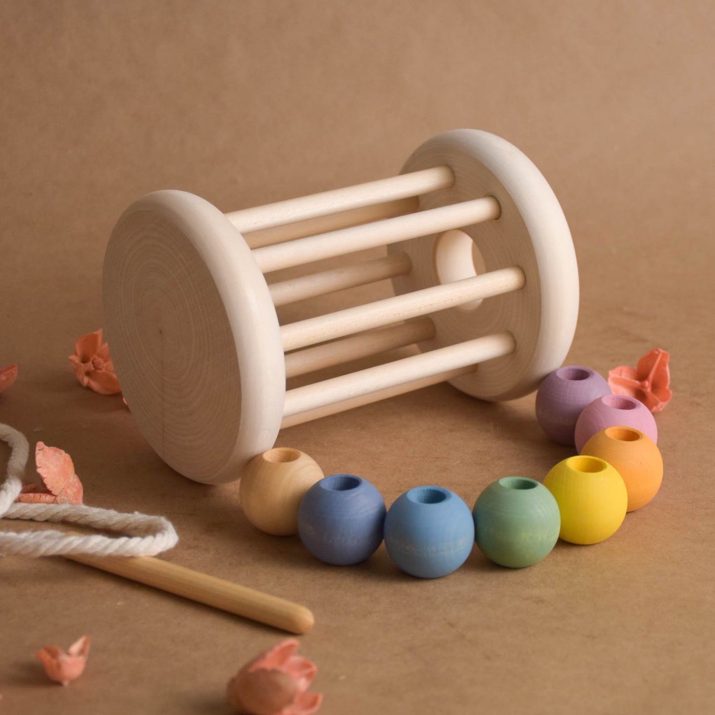Pastel Rolling Ball Cylinder with Lacing