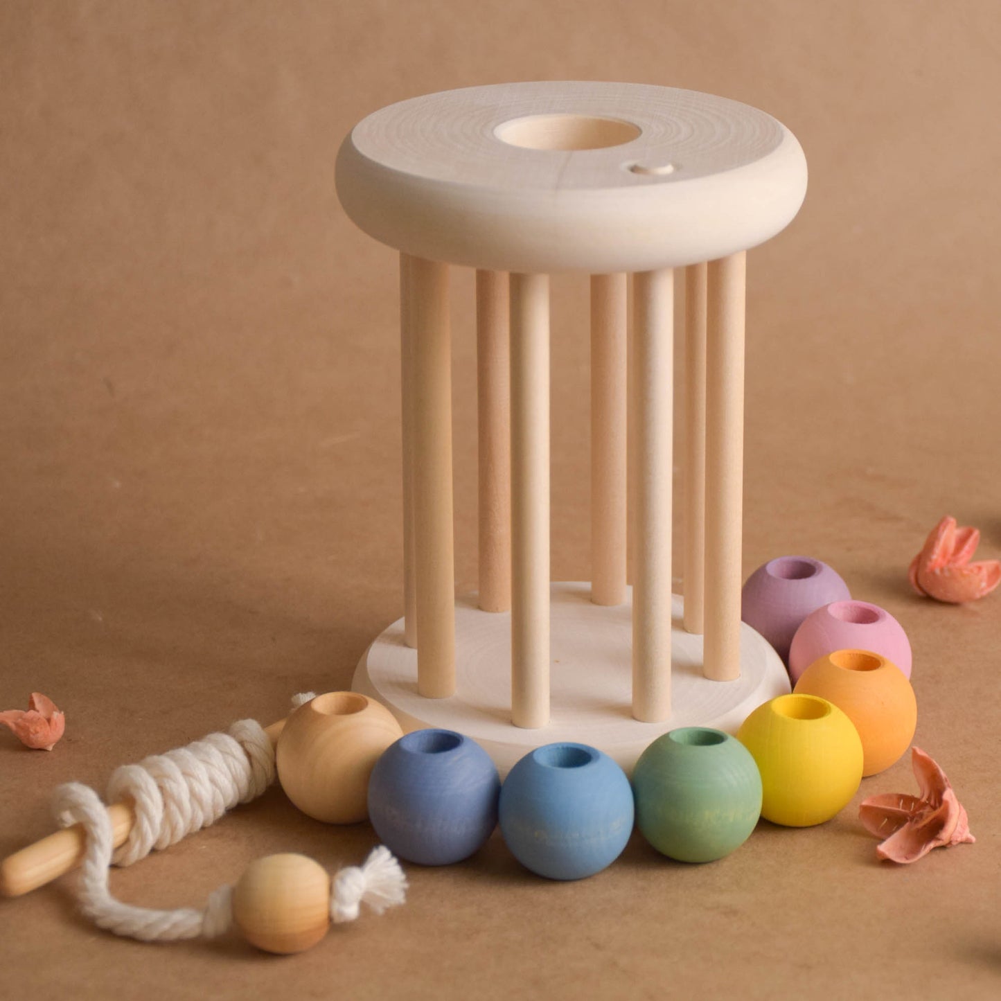 Pastel Rolling Ball Cylinder with Lacing