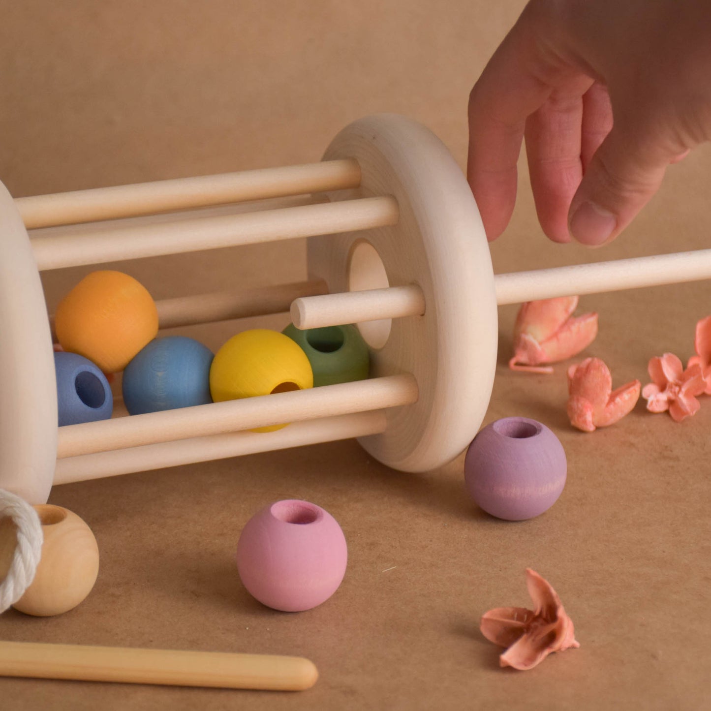Pastel Rolling Ball Cylinder with Lacing