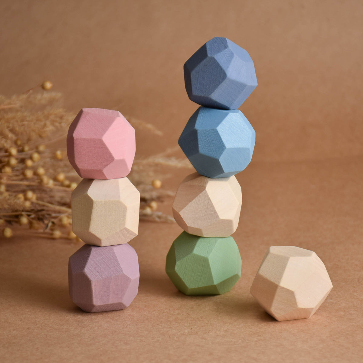 Wooden Stacking Stones Tumi Ishi  Pastel