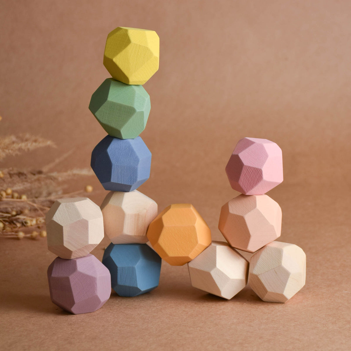 Wooden Stacking Stones Tumi Ishi  Pastel