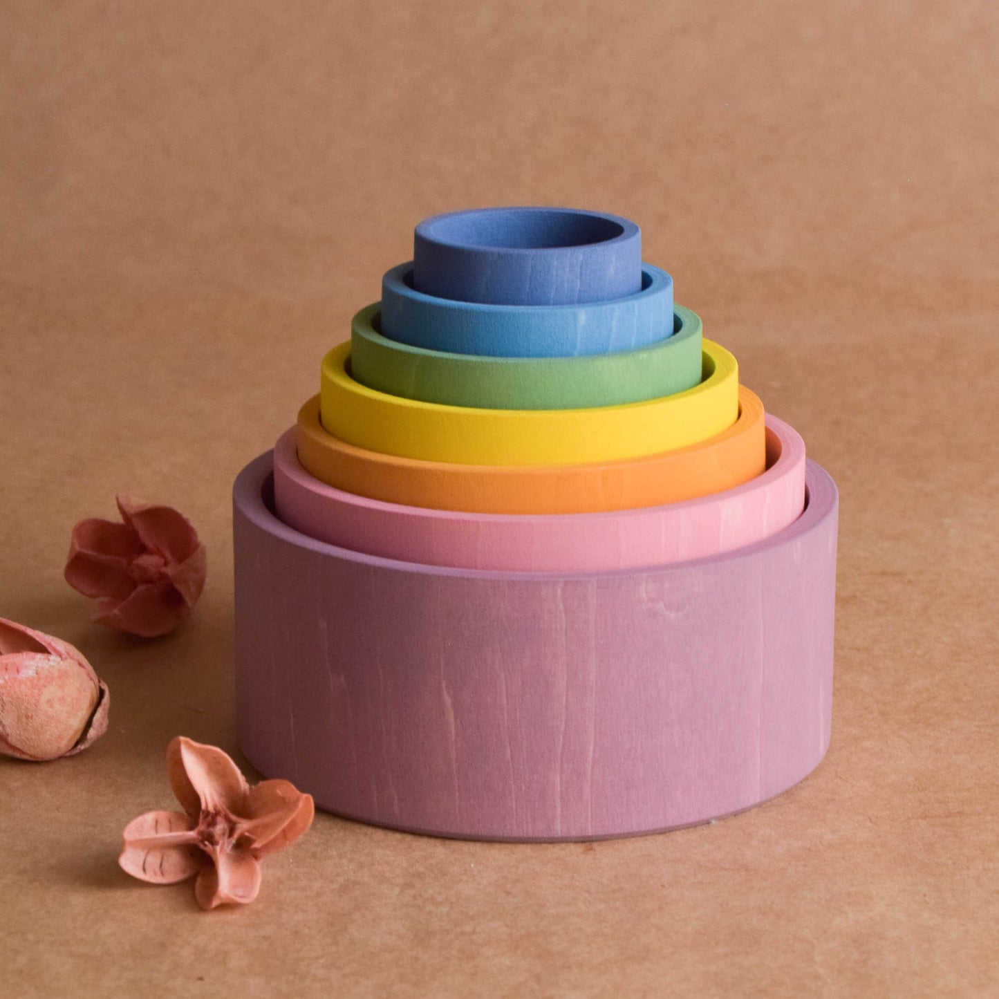 Wooden Nesting Bowls Pastel