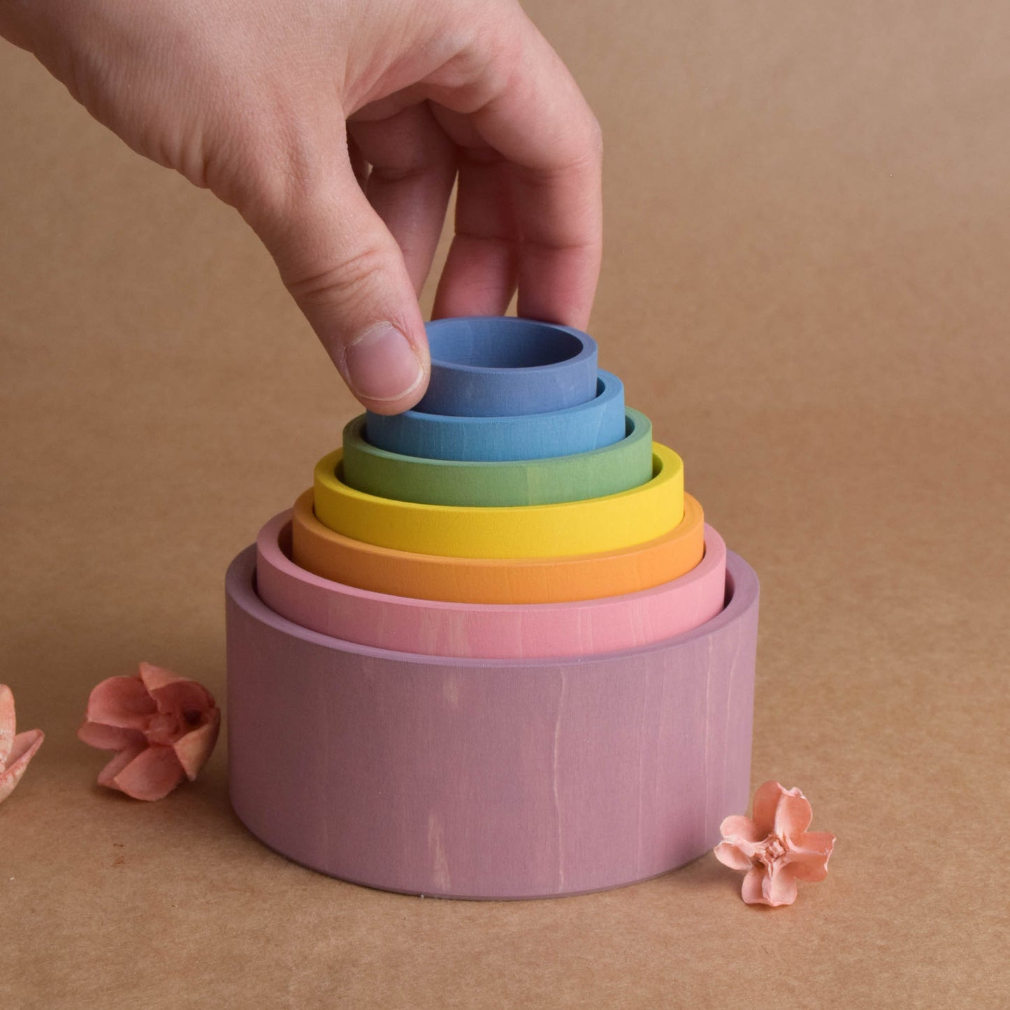 Wooden Nesting Bowls Pastel