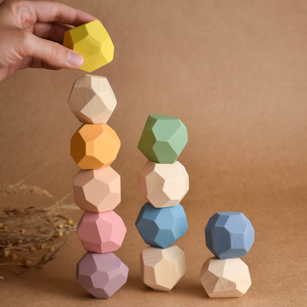 Wooden Stacking Stones Tumi Ishi  Pastel