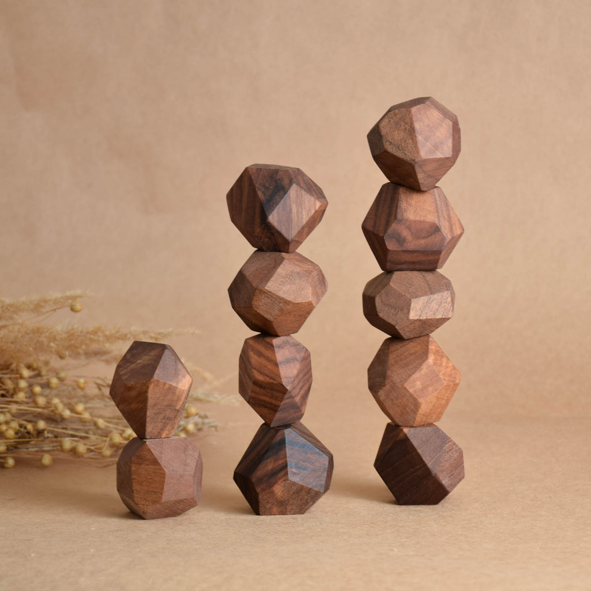 Wooden Stacking Stones Tumi Ishi  Walnut