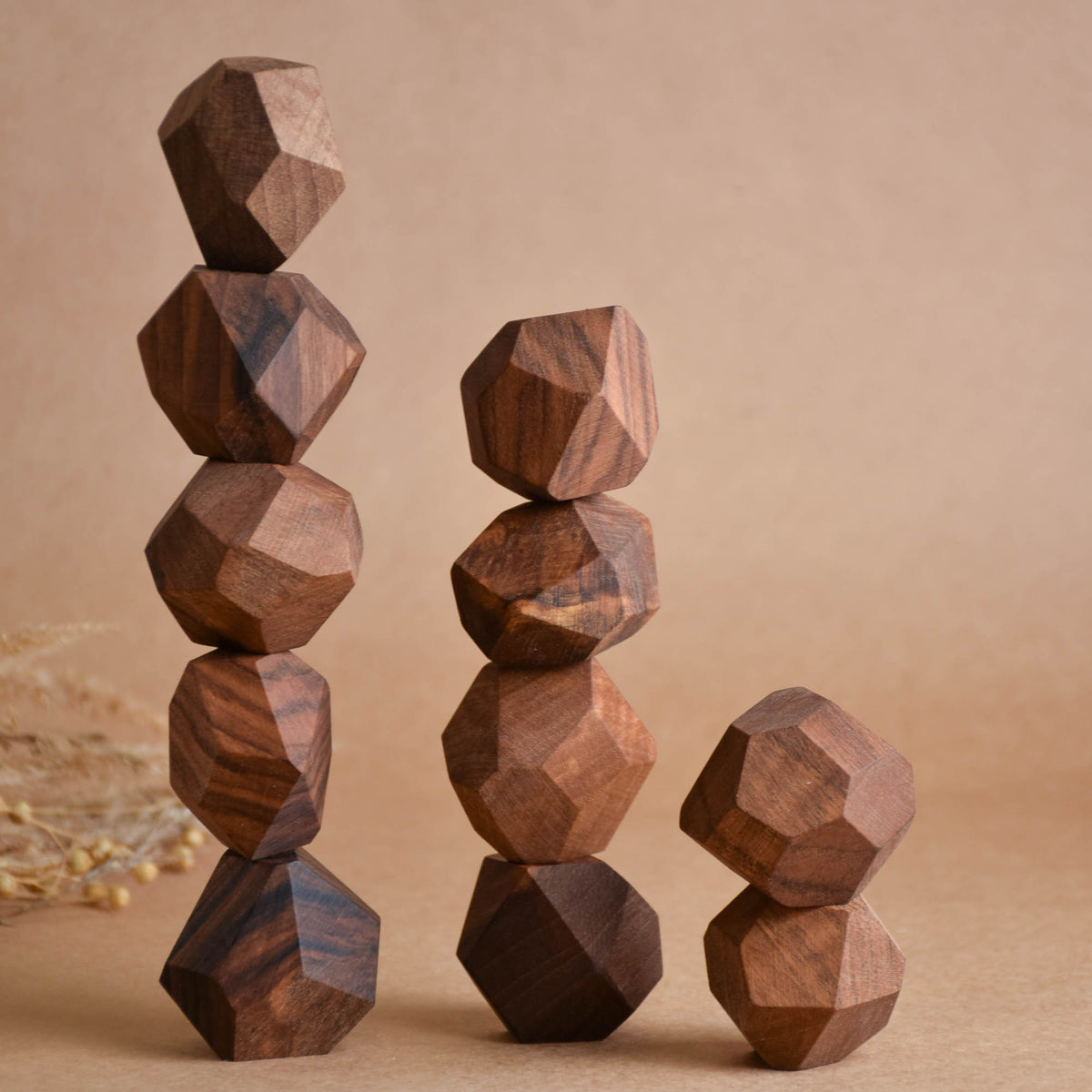 Wooden Stacking Stones Tumi Ishi  Walnut