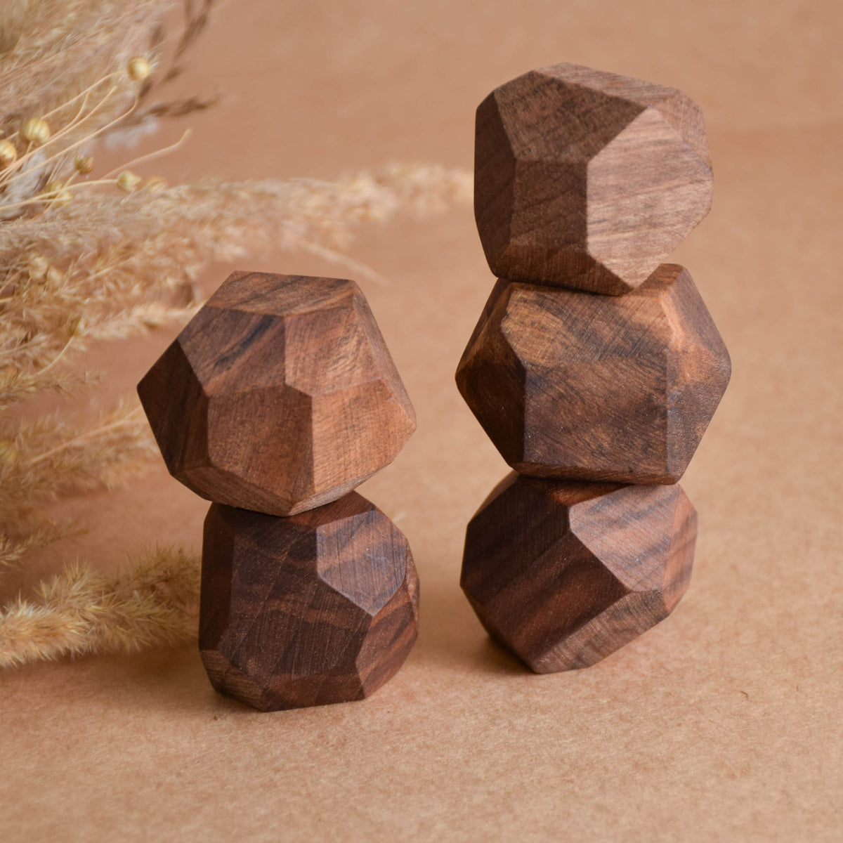 Wooden Stacking Stones Tumi Ishi  Walnut