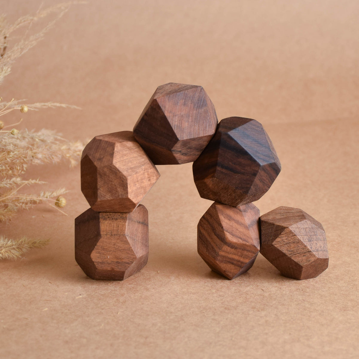 Wooden Stacking Stones Tumi Ishi  Walnut