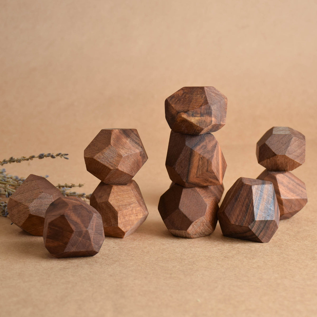 Wooden Stacking Stones Tumi Ishi  Walnut