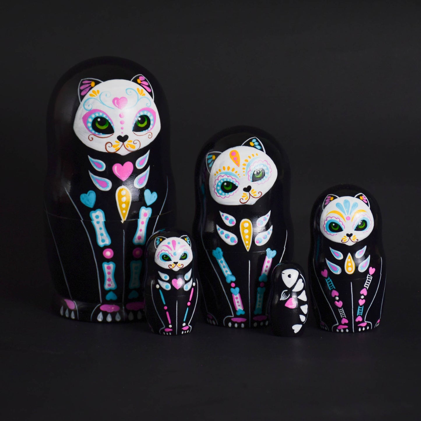 Matryoshka Calavera Cat