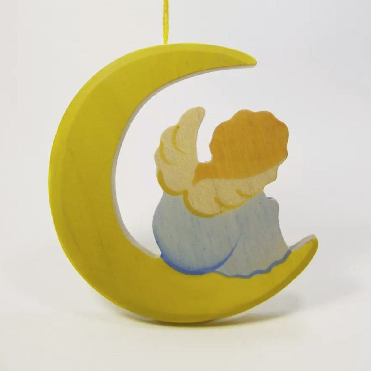 Angel-shaped wooden hanging decoration