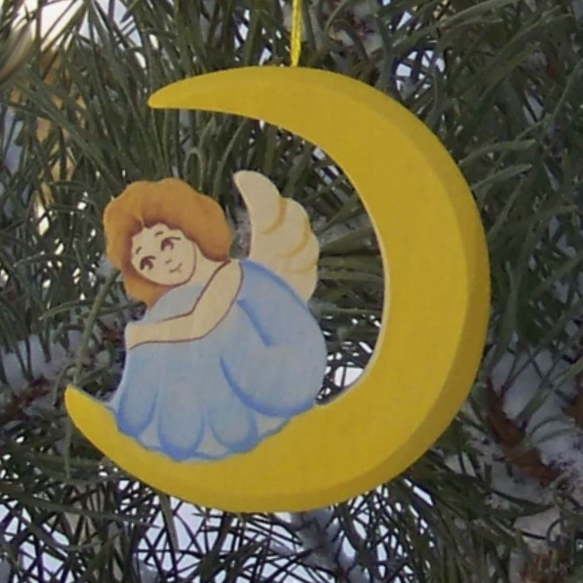 Handmade hanging ornament in the shape of an angel