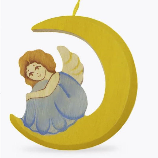 Wooden angel-shaped decorative pendant