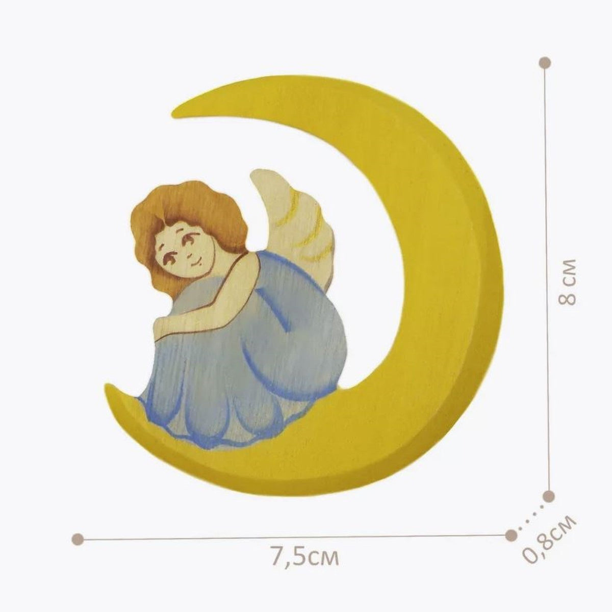 Decorative angel ornament made from solid wood