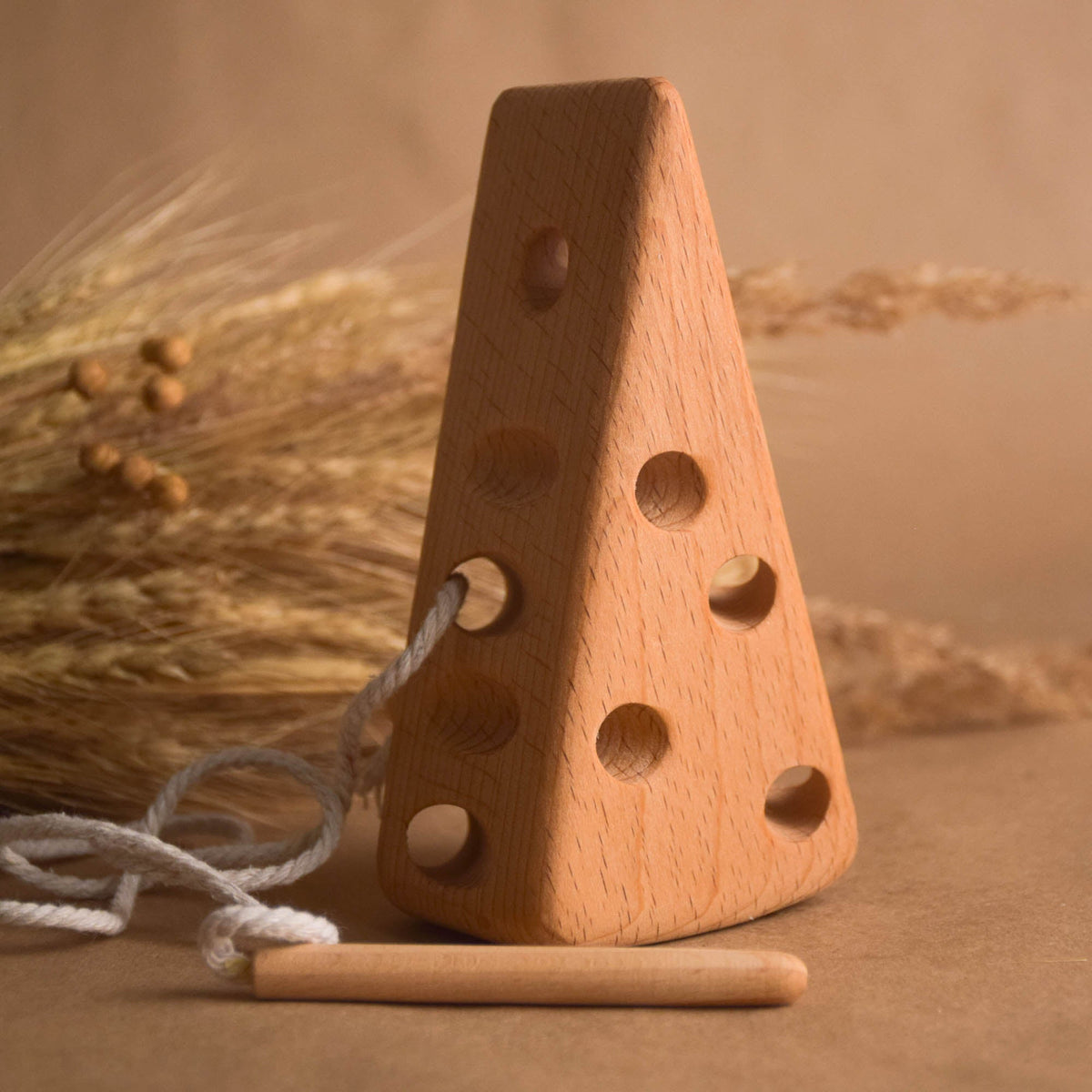 Cheese Lacing Toy - Wooden Educational Toy