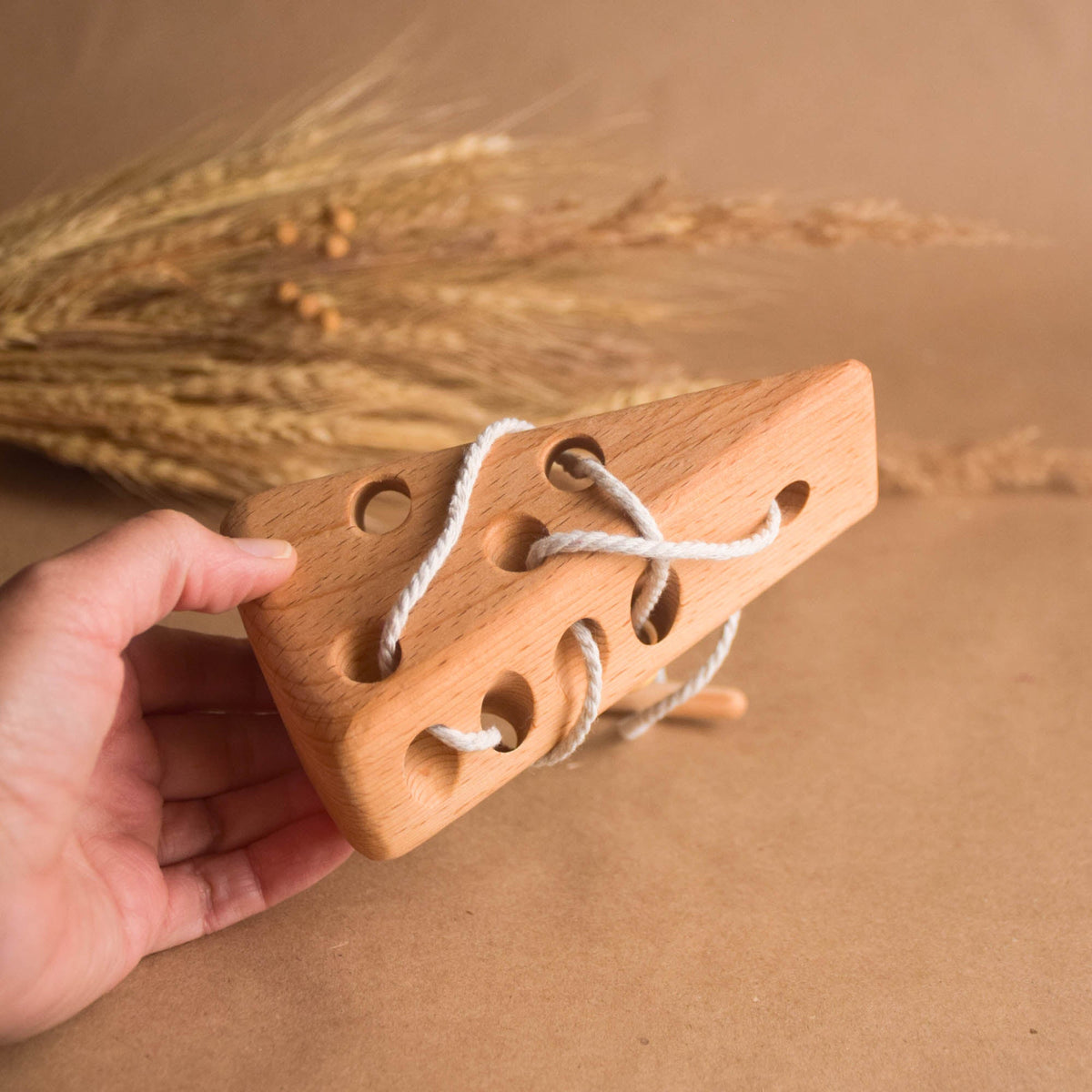 Cheese Lacing Toy - Wooden Educational Toy