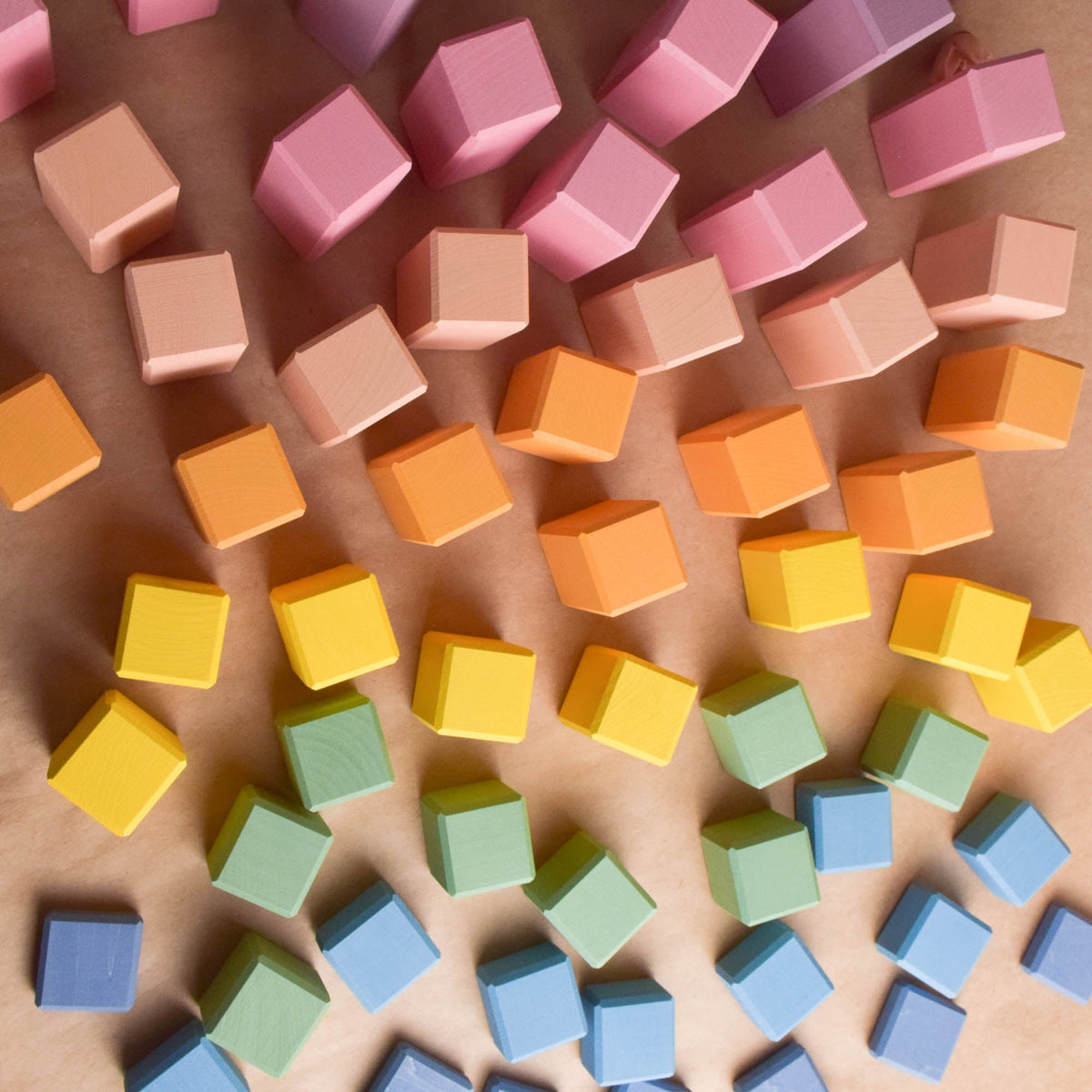 Pastel Stepped Counting Blocks featuring pastel-colored counting wooden pieces for stacking, arranging, and building.