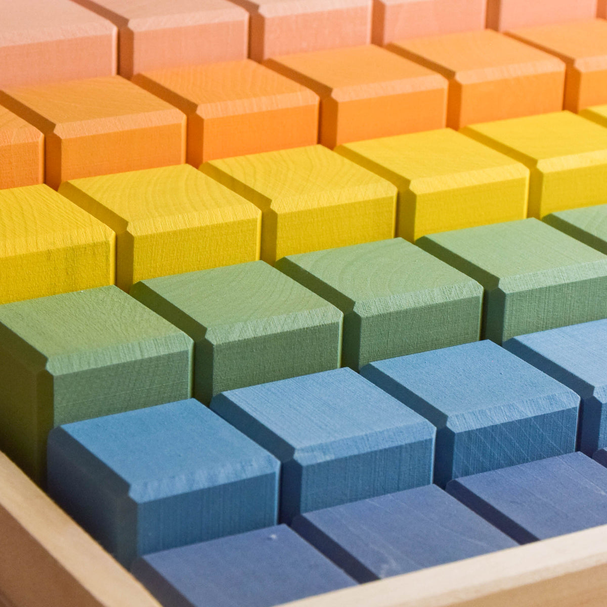 Pastel Stepped Counting Blocks wooden toy shown for open-ended building and imaginative play.