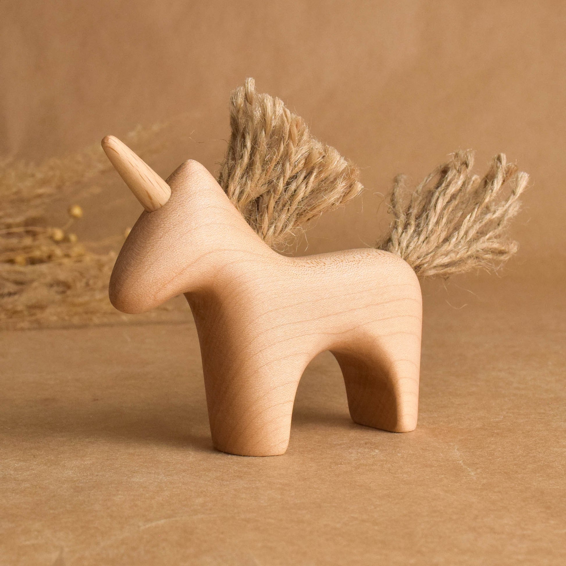 Wooden Toy Figurine Unicorn Magical Fairy-tale Animal Handmade Unique Kids Gift