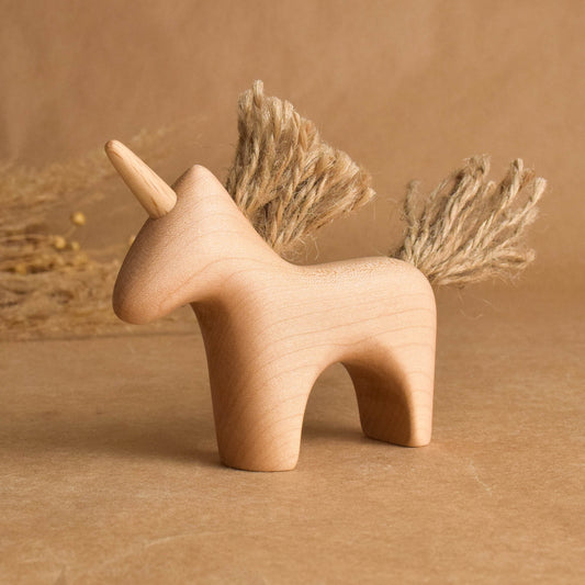 Wooden Toy Figurine Unicorn Magical Fairy-tale Animal Handmade Unique Kids Gift