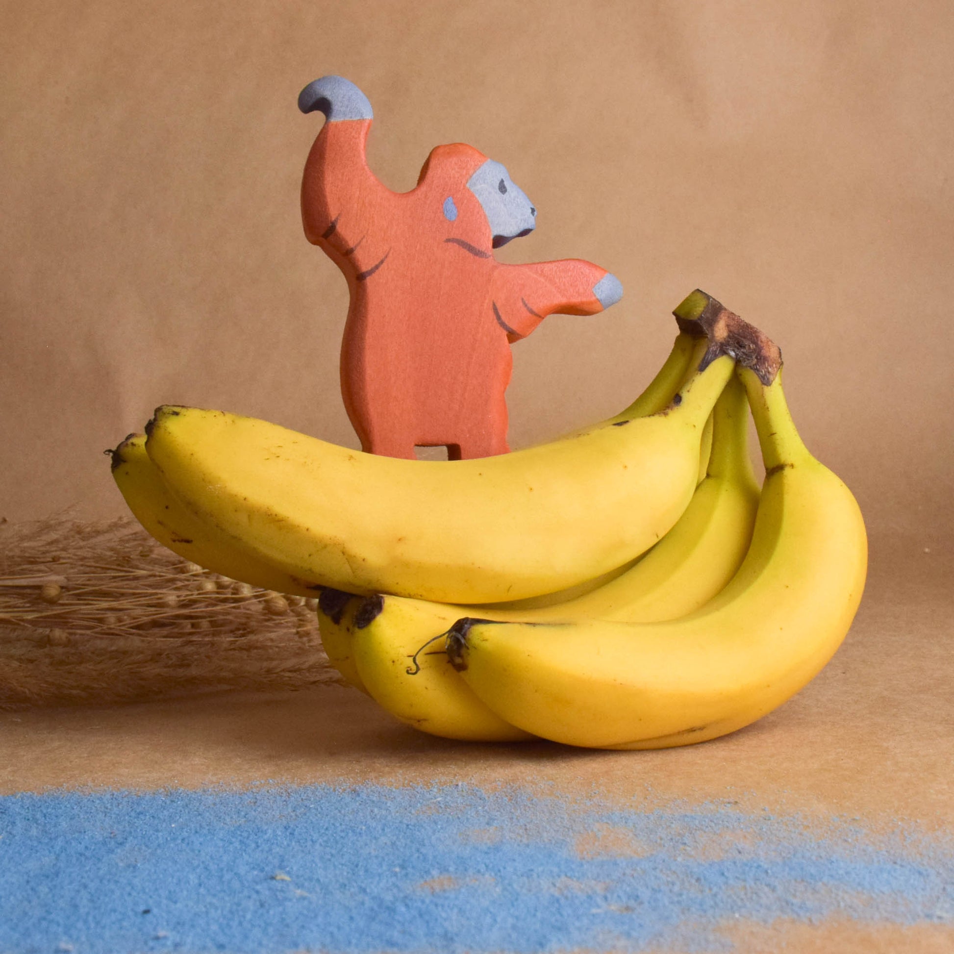 Wooden Toy Jungle Animal Toy Figurines Monkey Handmade Unique Children Kids Gift
