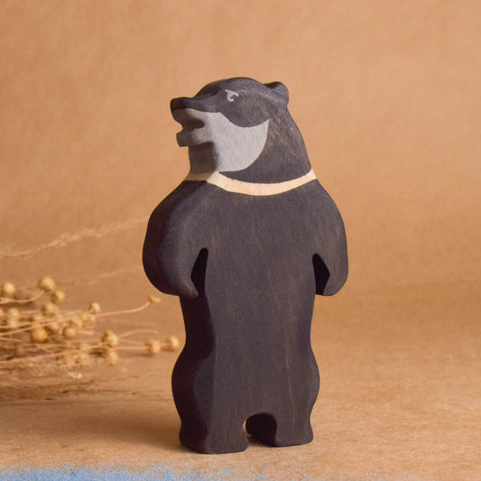 Wooden Toy Jungle Animal Toy Figurines Bear Handmade Unique Children Kids Gift