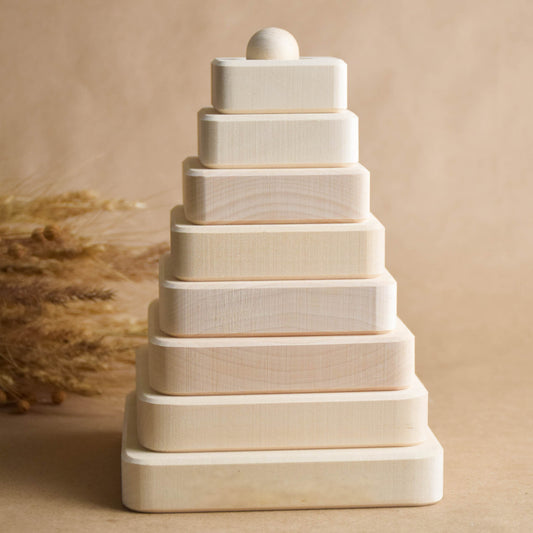 Personalized Natural Wood Montessori Stacking Toy Unique Baby Gift