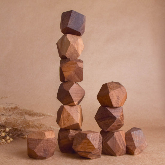 Tumi Ishi Oak Balancing Blocks Game Montessori Desktop Stress Relief Gift