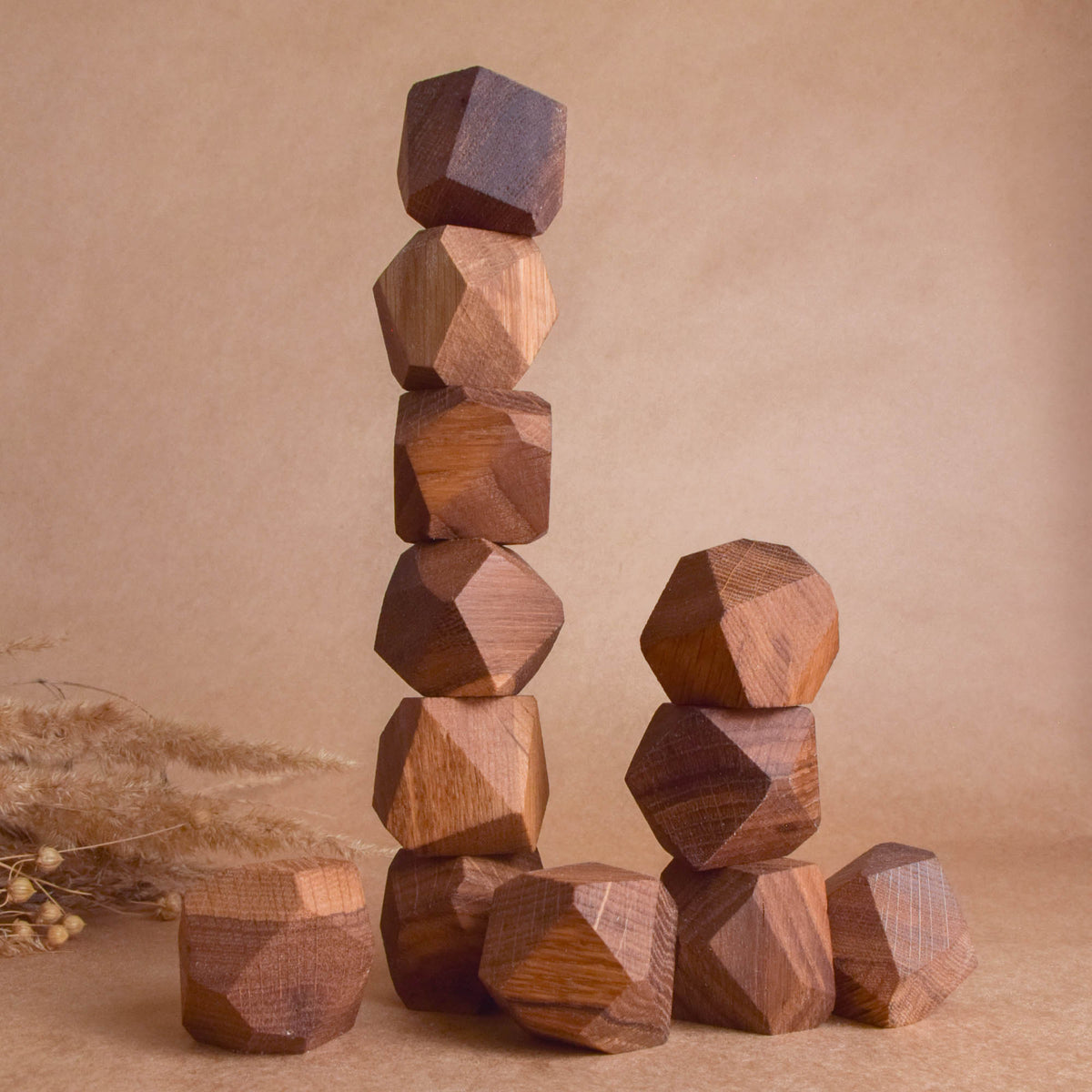 Tumi Ishi Oak Balancing Blocks Game Montessori Desktop Stress Relief Gift