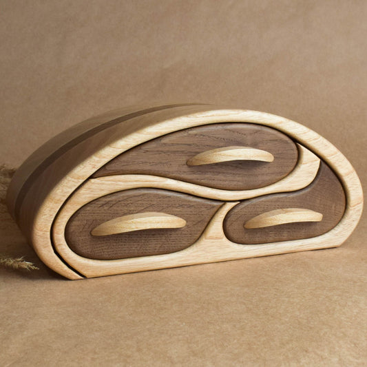 Jewelry Box for Women Solid Wood Minimalist Jewelry Organizer with Drawers Handmade for Rings and Earrings Unique Birthday Gift for Her 