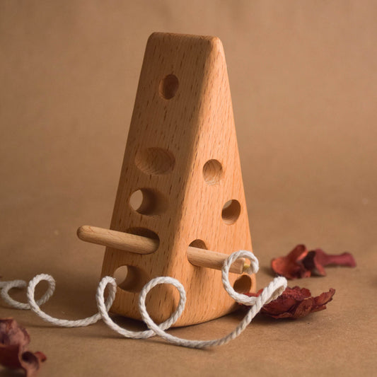 Wooden Lacing Toy Cheese Montessori Baby Material Educational Learning