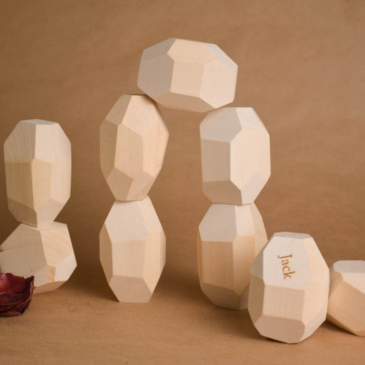 Tumi Ishi Wood Balancing Stones for Baby Natural