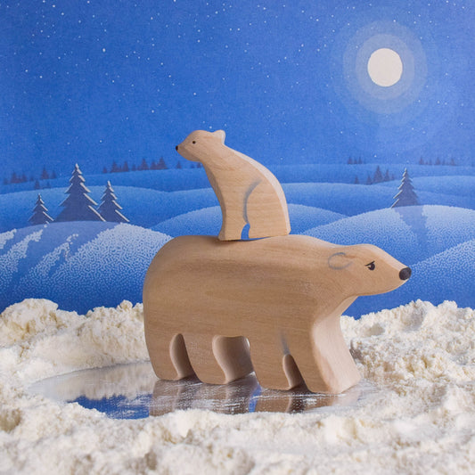 Wooden Woodland Animals Figurines Forest Toys Bear Handmade Montessori Materials Open Ended Toys