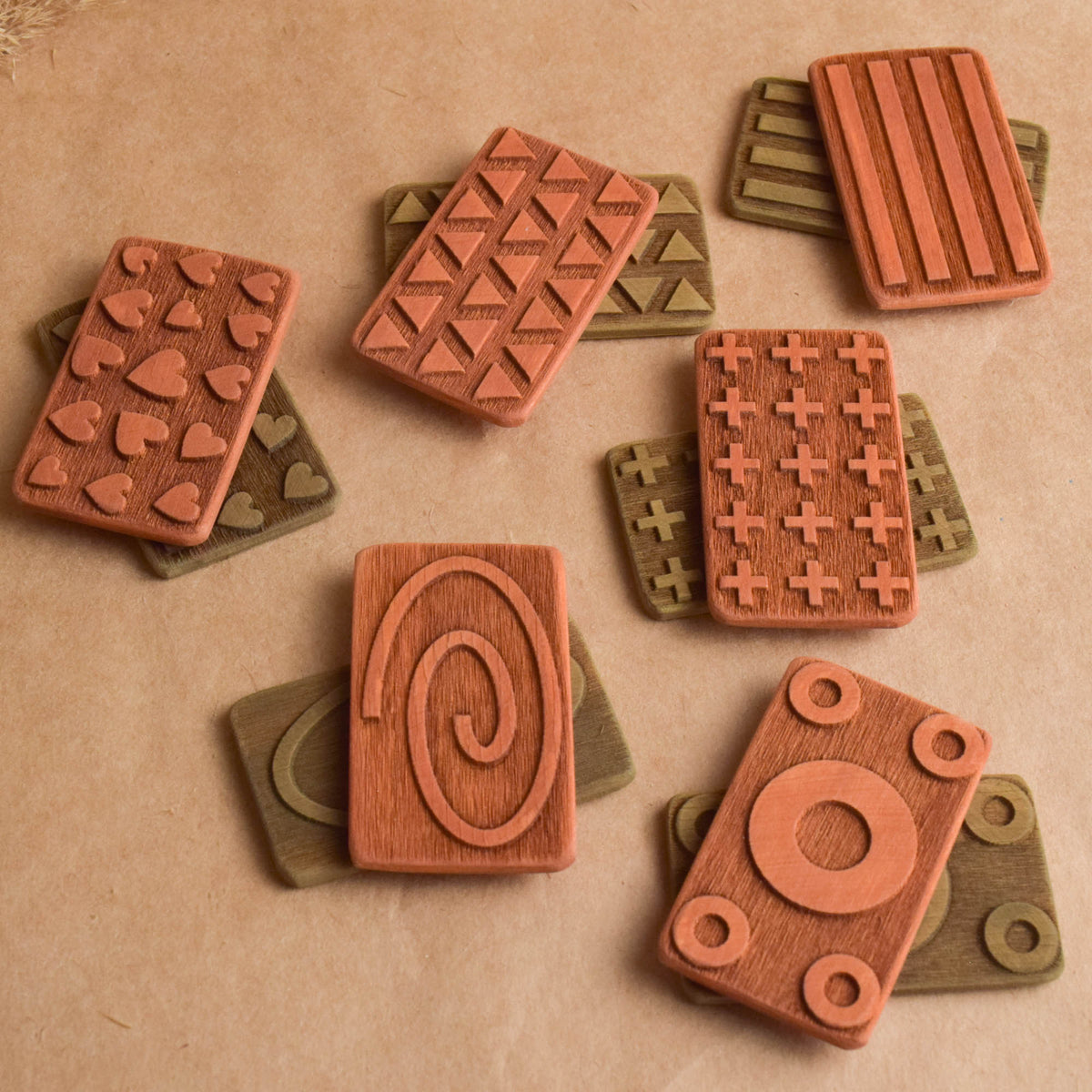 Tactile matching toy with a nature theme