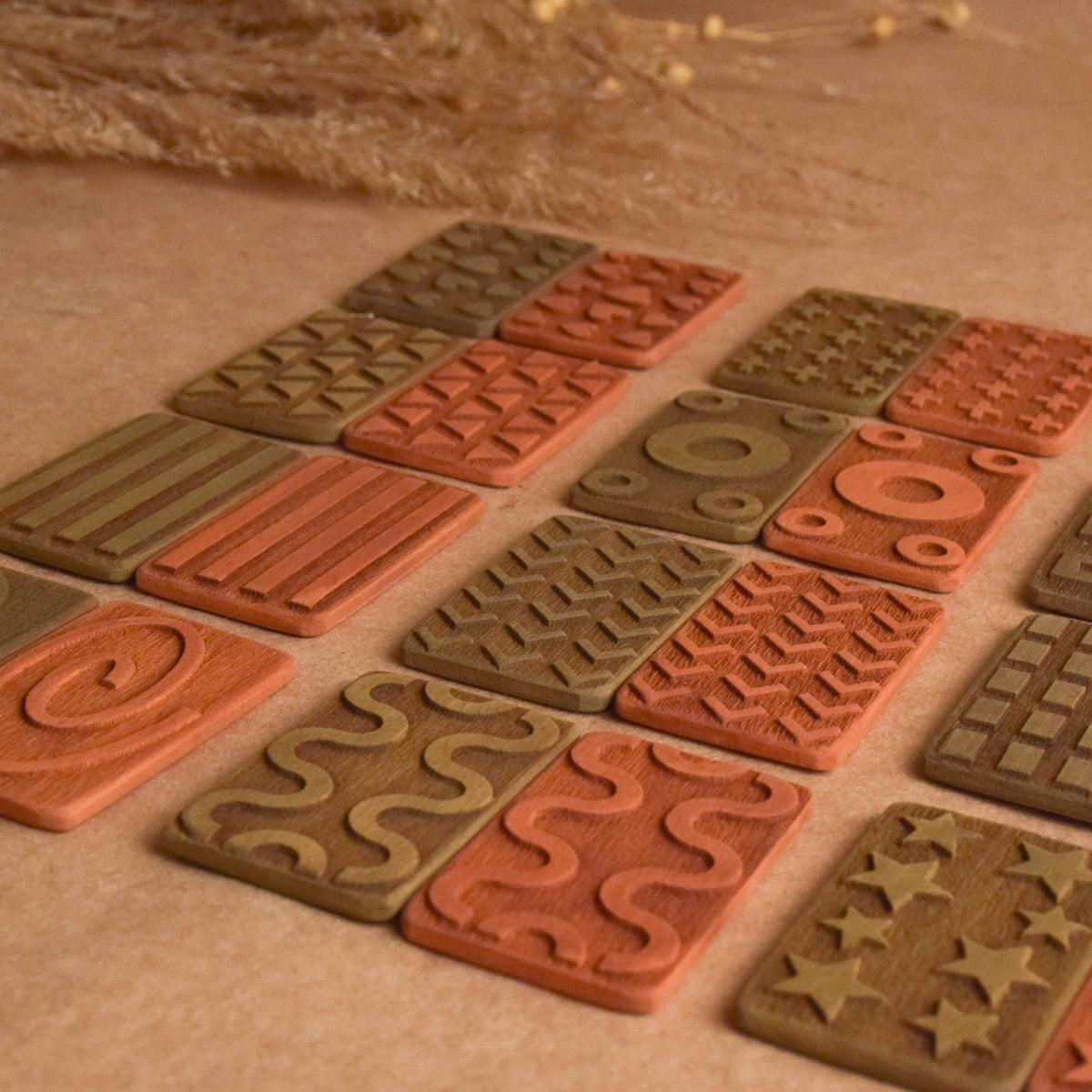 Tactile matching toy with a nature theme