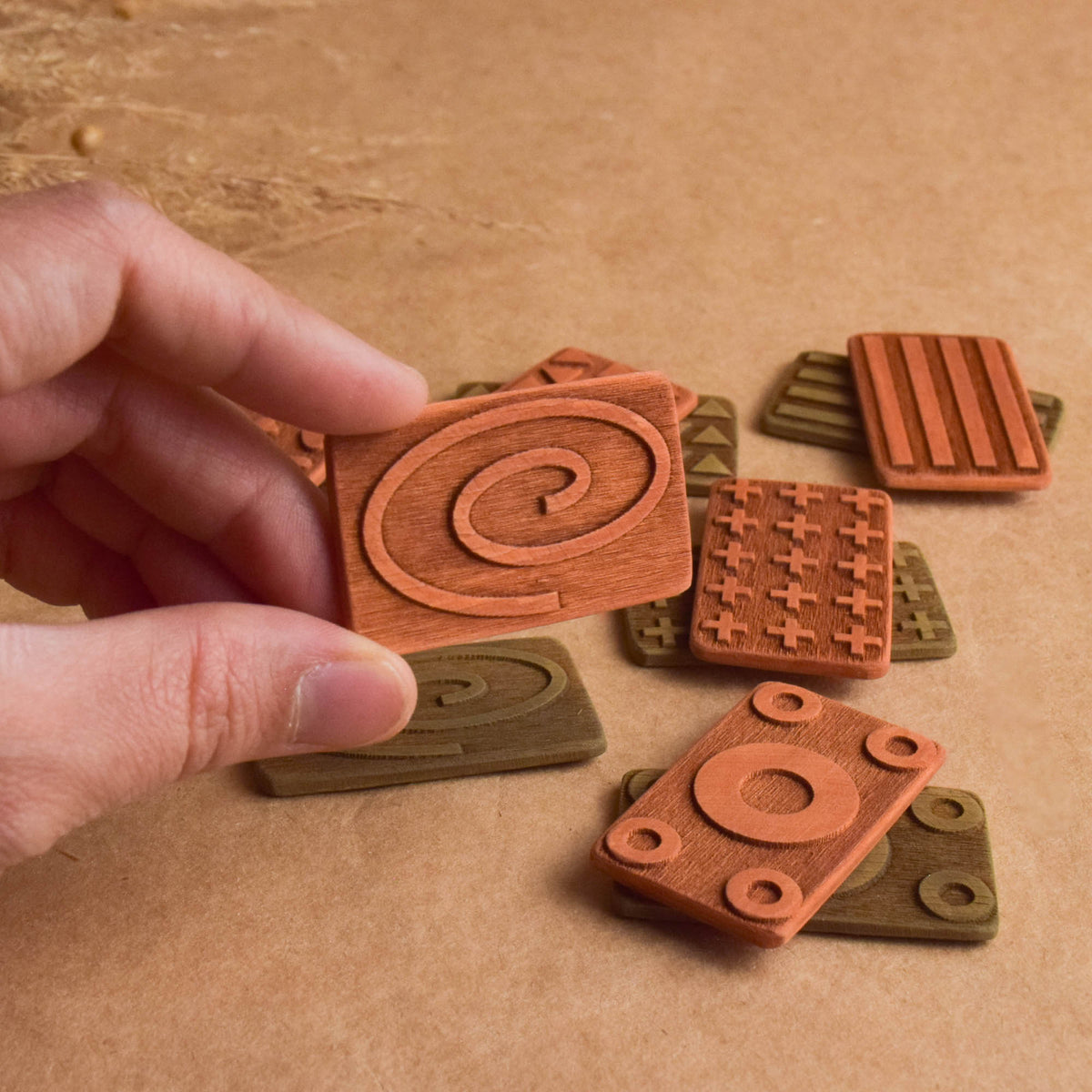 Nature-themed tactile matching toy