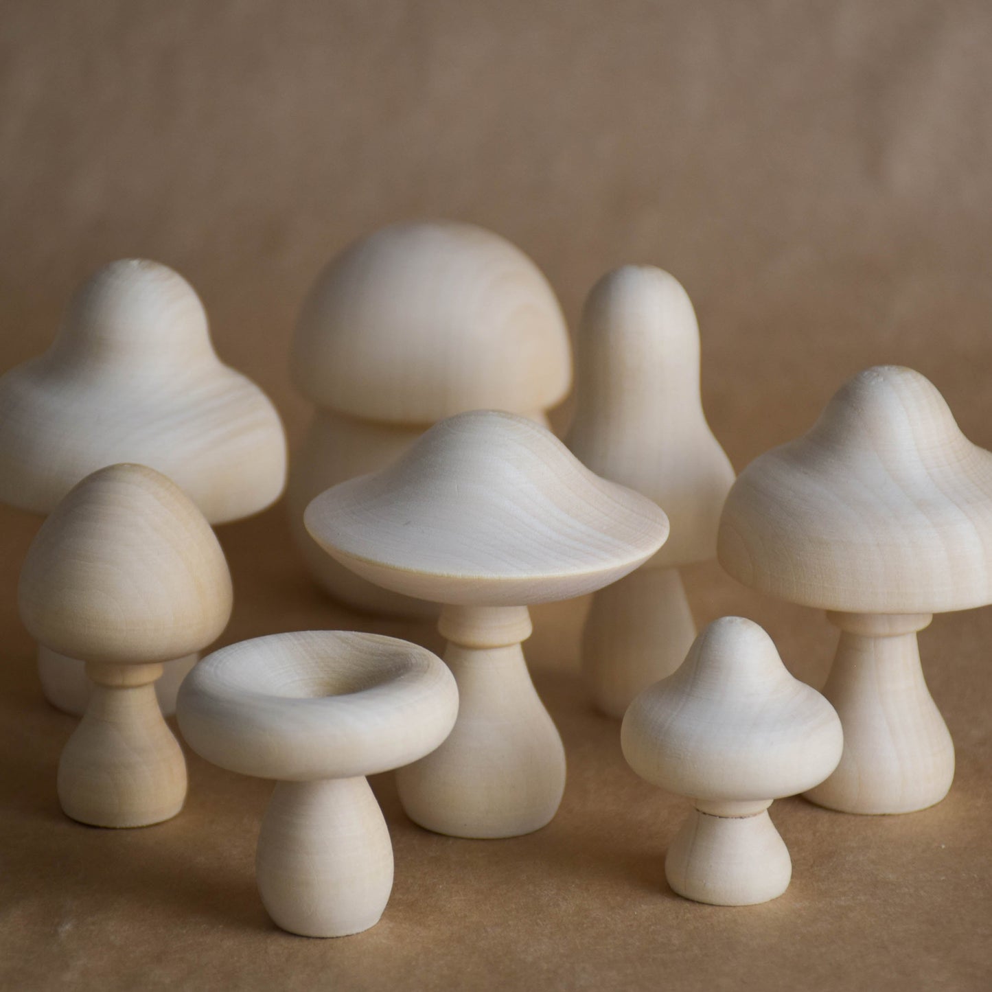 Wooden Mushroom Decor