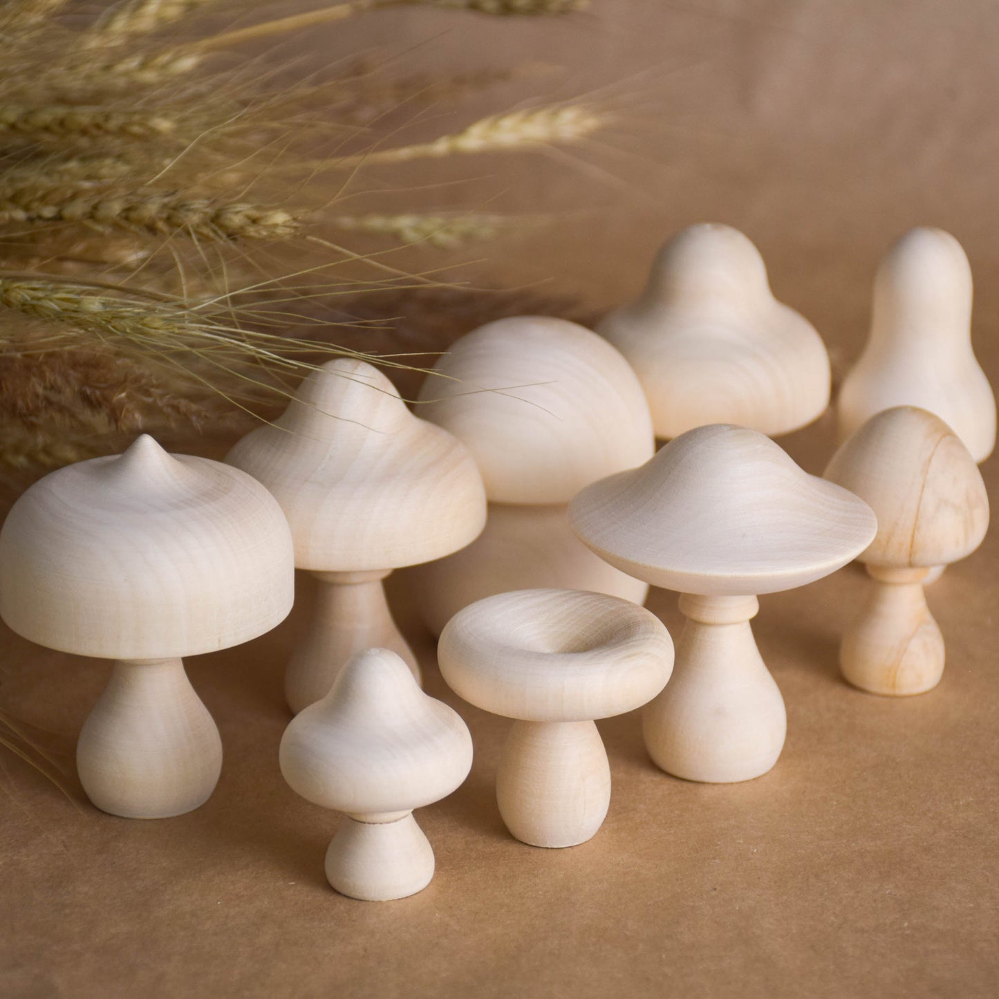 Wooden Mushroom Decor