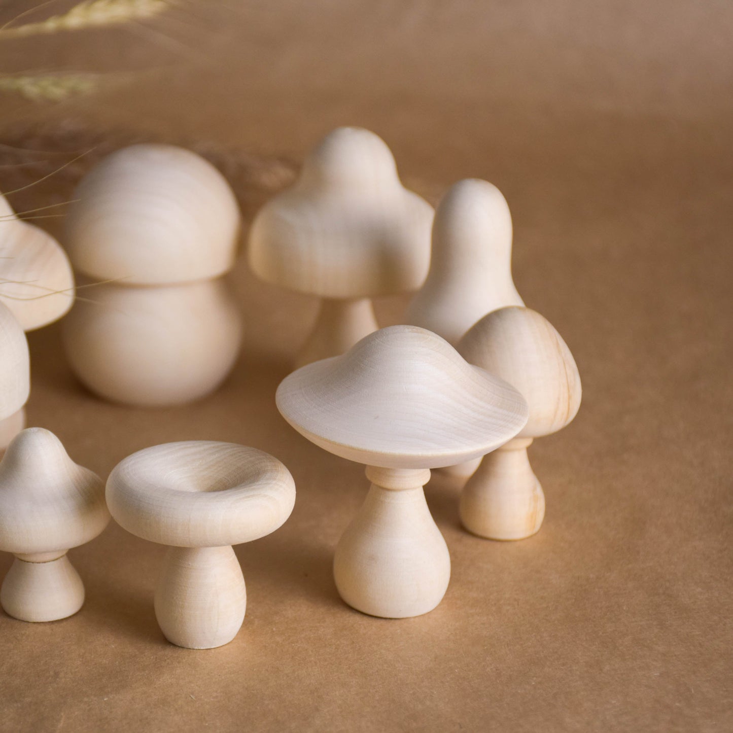 Wooden Mushroom Decor