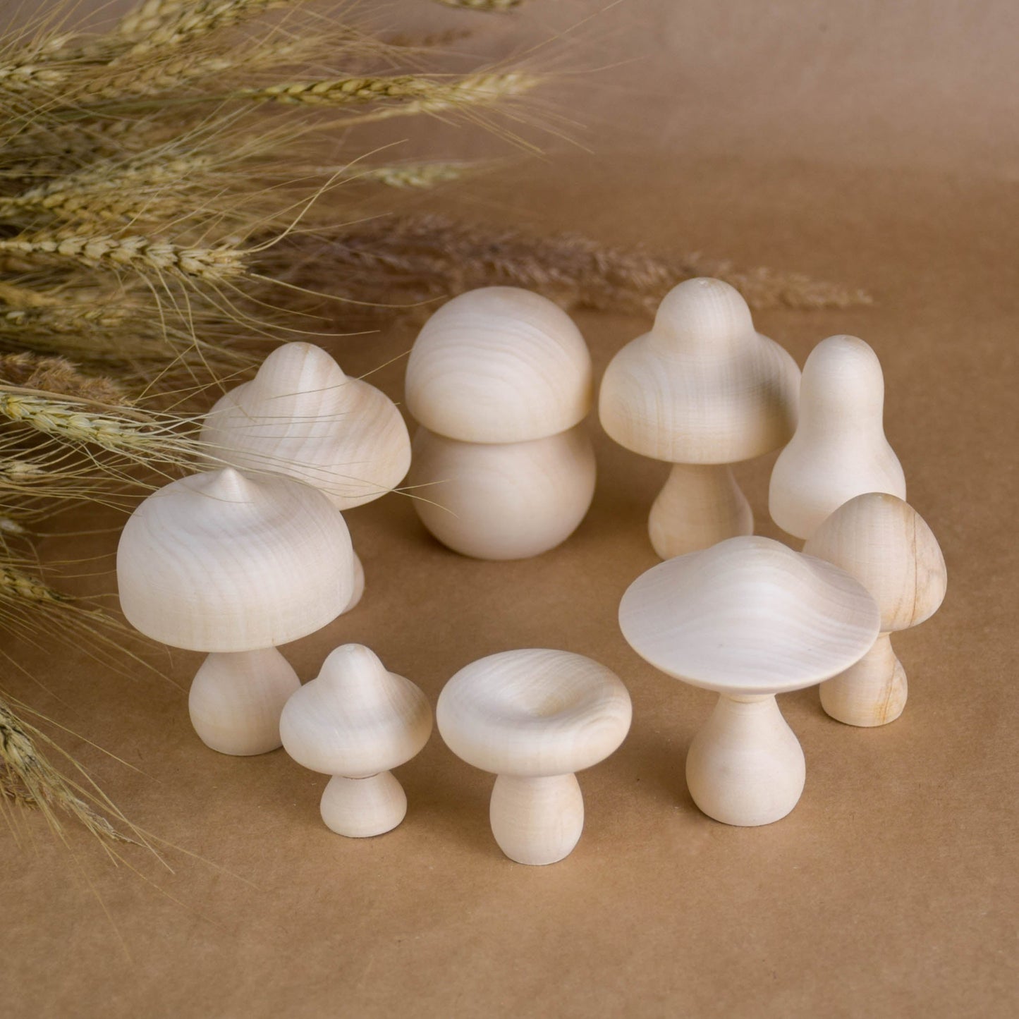 Wooden Mushroom Decor