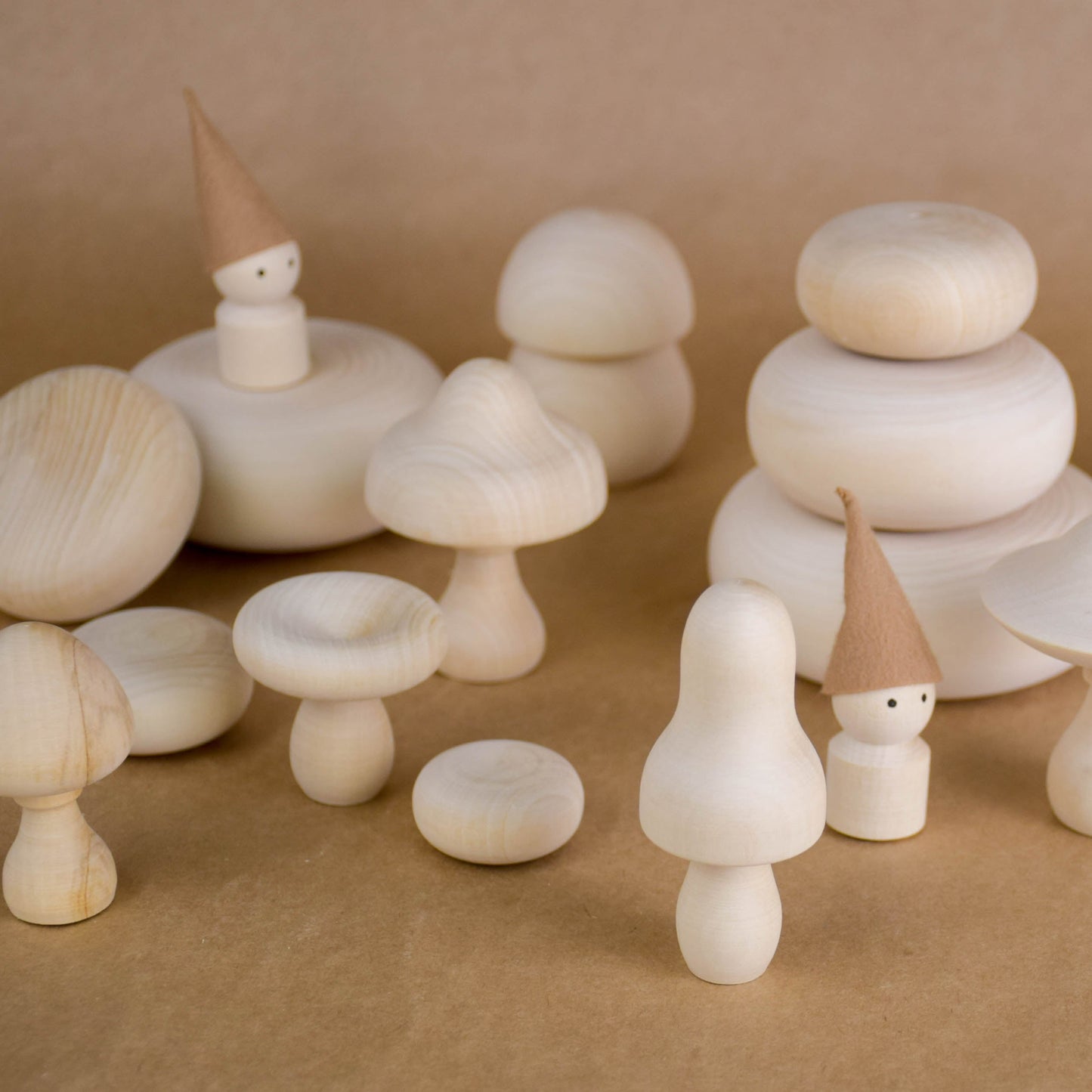 Wooden Mushroom Decor