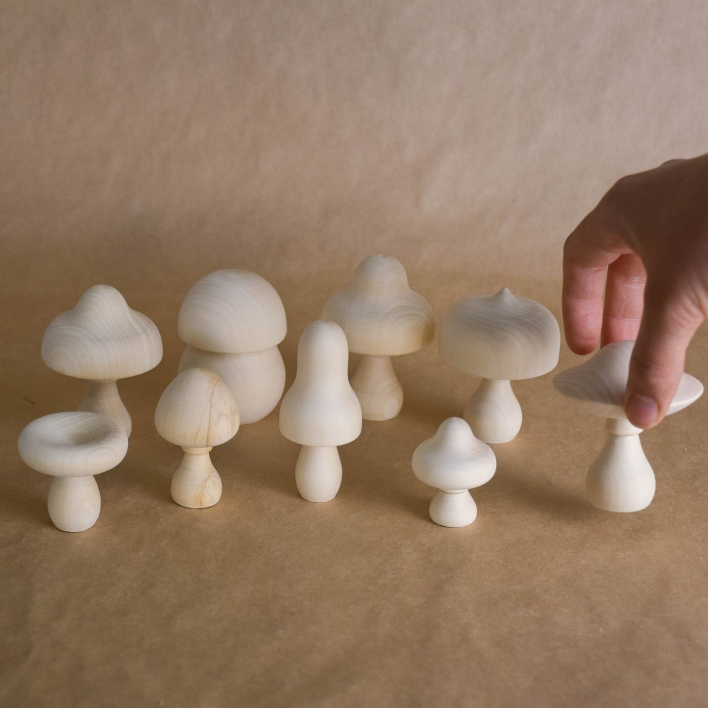 Wooden Mushroom Decor