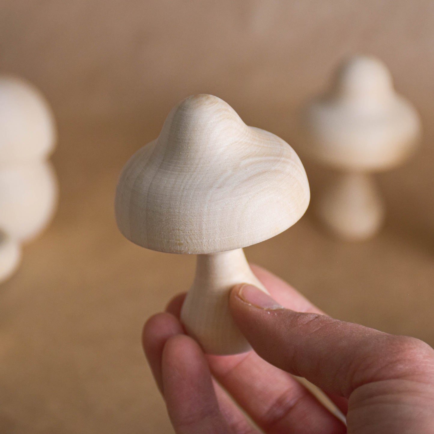 Wooden Mushroom Decor