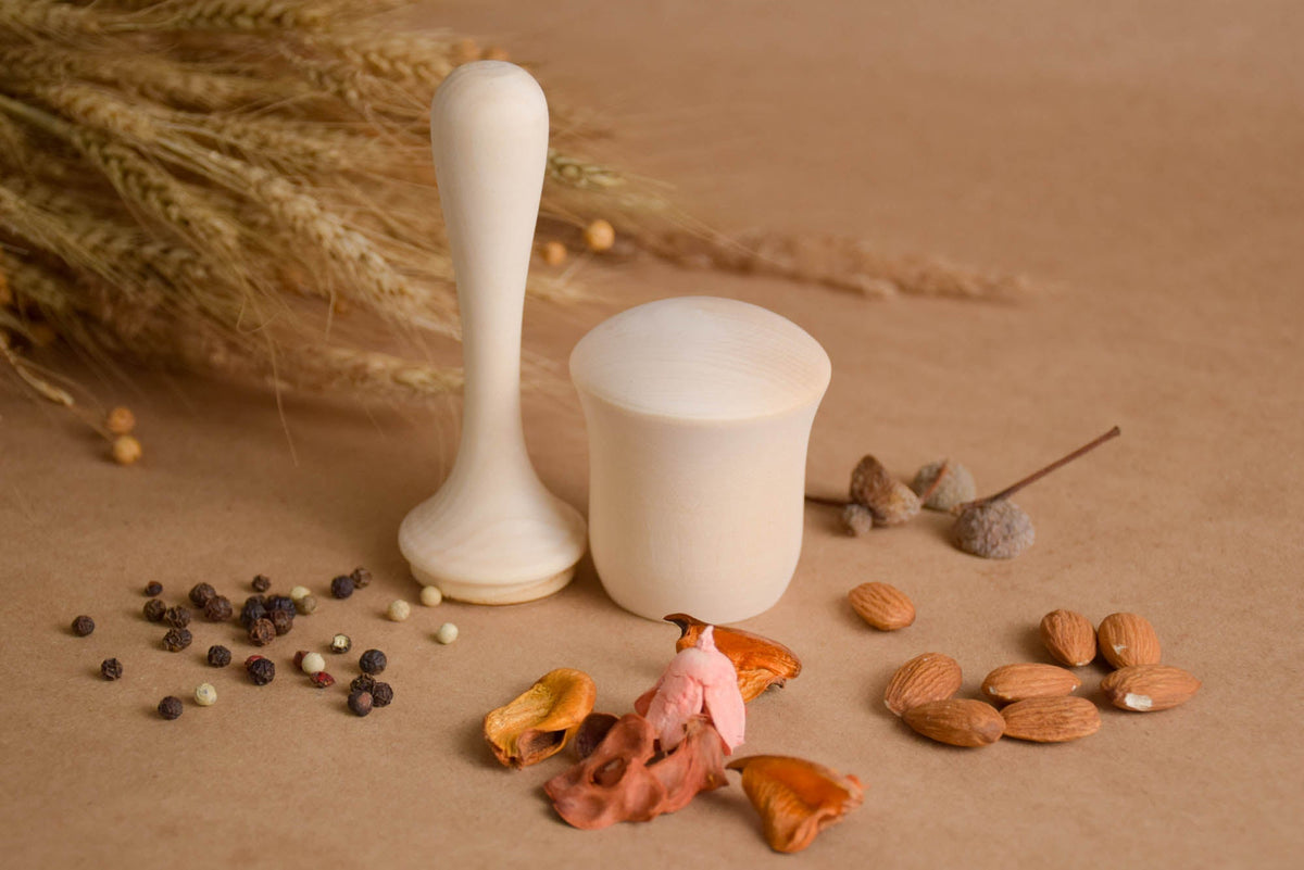 Bell wooden maraca baby rattle made from linden wood