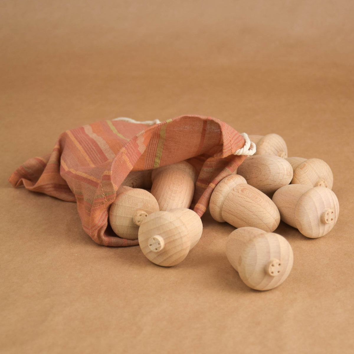 Wooden craft acorns made from beech