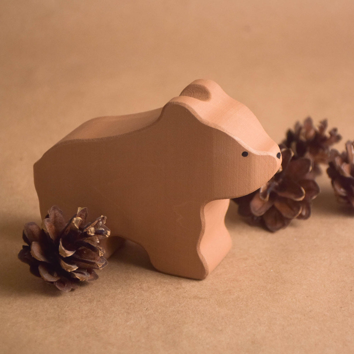 Handcrafted colored woodland animals set