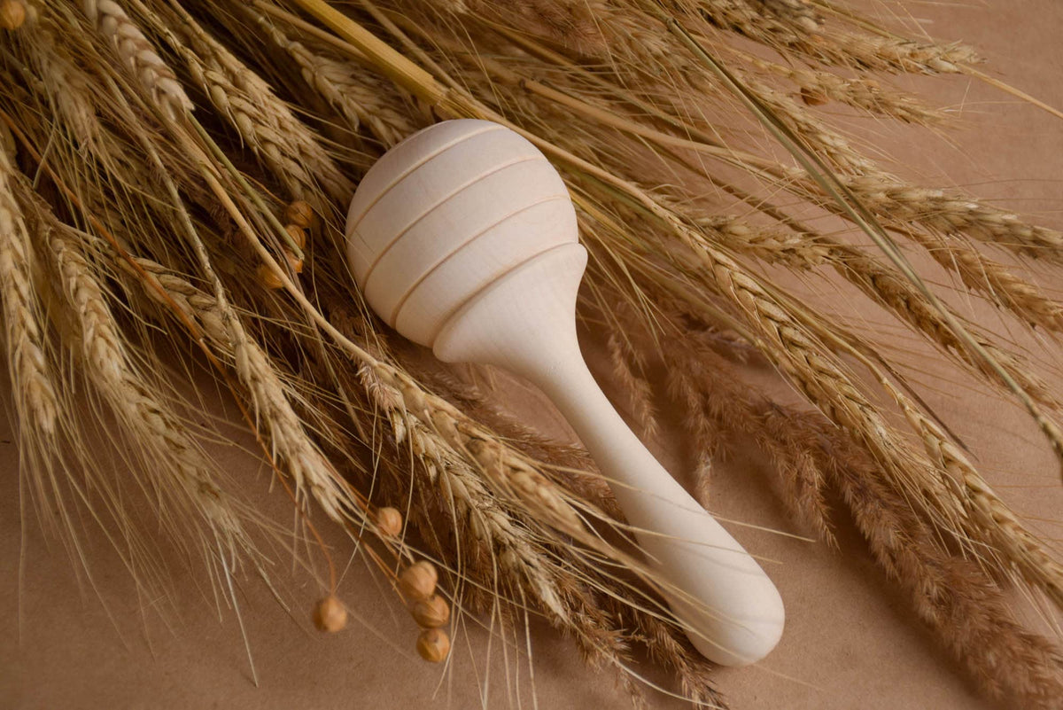 Linden wood baby maraca, Honey model